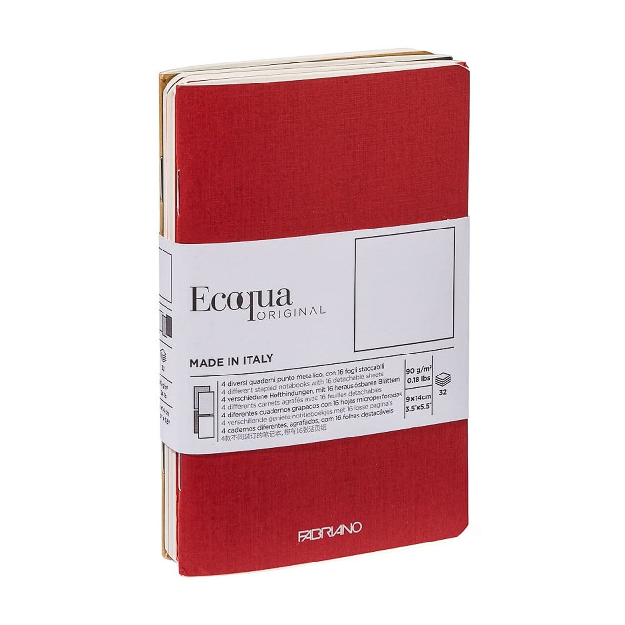 Fabriano EcoQua Pocket-Sized Notebook, 4 Notebook Pack